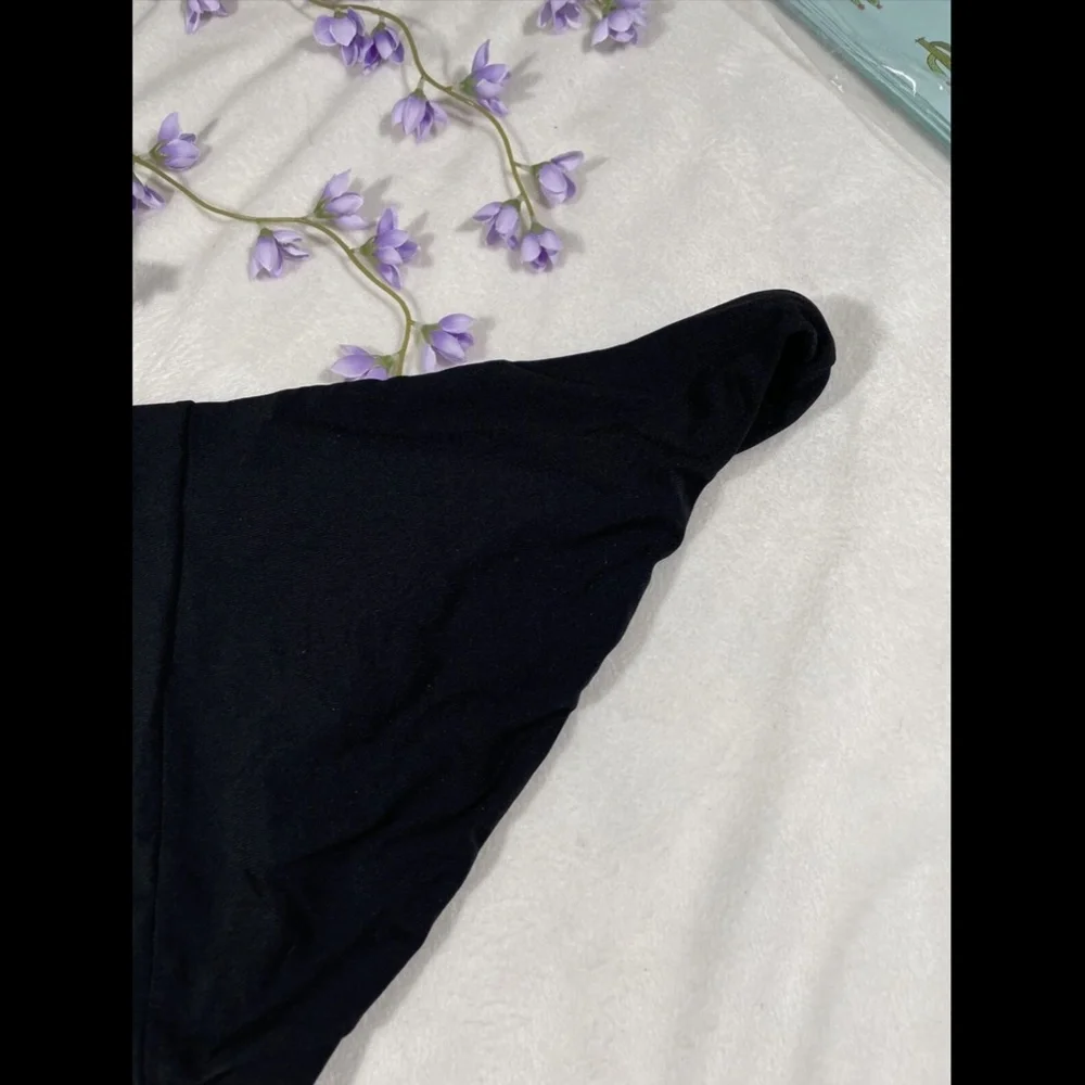 NEW $78 Robin Piccone Ava Bikini Bottoms‎ in Black [SZ Large ]